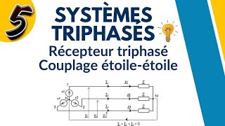 Système triphasé  Récepteur triphaséCouplage étoileétoile [upl. by Harahs]