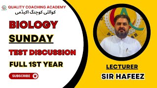 Biology  Sunday 1st Year Course Test Discussion By Sir Hafeez  Date  8th Sept 2024  QCA [upl. by Kirt26]