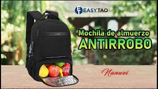 Nanwei Mochila De Almuerzo Antirrobo Impermeable 35L Review [upl. by Daria]