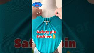 Fashioning Tshirt with safety pins shortsshortstylewaar [upl. by Eilesor]