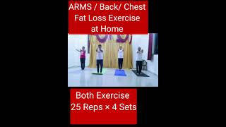 ARMSBACKCHEST Fat Loss Exercise at Home trending fitness viralvideo [upl. by Ahsiekahs]