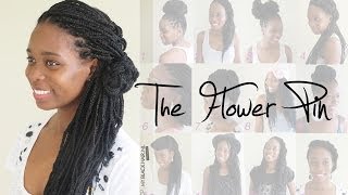 Box Braids Wedding Hairstyle  The Flower Pin [upl. by Aenal]