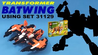 Transformer batwing Batman 1989 using lego creator 31129majestic tiger [upl. by Layne491]