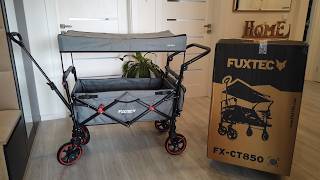 CT850 Foldable Wagon Bollerwagen by FUXTEC Unboxing Video 4K [upl. by Kosak]