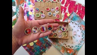 Gelli Print Stickers and Paper Buttons Tutorial  DIY [upl. by Ear4]