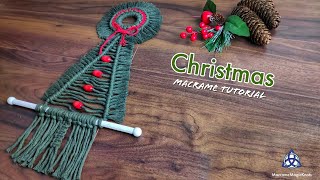 Macrame Tutorial  Easy Christmas Tree  Wall Hanging DIY [upl. by Zusman]