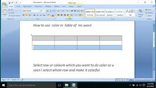 How to use color in table in microsoft word [upl. by Asyl]