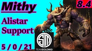 Mithy as Alistar Support  S8 Patch 84  NA Challenger  Full Gameplay [upl. by Turley471]