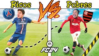 RICOS VS POBRES JOGANDO FC 24 CHUTANDO DE LONGE 26 FC MOBILE [upl. by Aihtnis345]