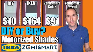 Motorized Roller Shades IKEA Fyrtur vs Zemismart SolarBattery vs DIY [upl. by Ardnekan]