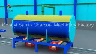 Horizontal airflow carbonization furnace [upl. by Eimam]