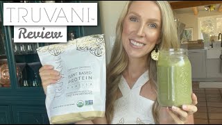 Truvani Plant Based Vanilla Protein Powder First impression and Review [upl. by Alekram]