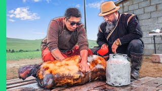 Whole Goat Cooked In Its Own Body Bizarre Food of Asia [upl. by Eisseb]