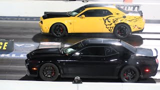 Dodge Demon vs Hellcat  muscle cars drag racing [upl. by Alger385]