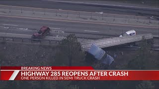 1 killed in US 285 crash highway reopened after 14 hours [upl. by Teufert85]