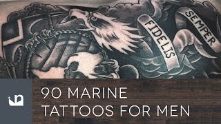 90 Marine Tattoos For Men  USMC  Semper Fidelis [upl. by Kinghorn593]