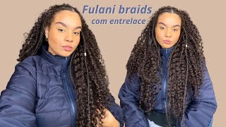 FULANI BRAIDS COM ENTRELACE SOZINHA EM CASA [upl. by Kamal]