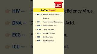 AIDSHIVDNAECGICURBCRNA Full Forms  Important Full Forms [upl. by Yoshio]