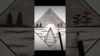 How to draw beautiful scenery step by step short youtubeshorts shortvideo shortsfeed art [upl. by Adnohsor545]