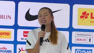 Gina Lückenkemper Olympia in Berlin Bewerbung Kommentar ISTAF mit Leo Neugebauer [upl. by Ranique57]