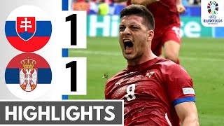 Slovenia vs Serbia 11 HIGHLIGHTS Euro 2024  Zan Karnicnik amp Luka Jovic GOALS [upl. by Shushan]