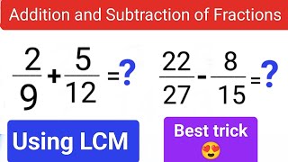 How to find LCM and solve fractions lcm  least common multiple  how to add subtract fractions [upl. by Shamma]