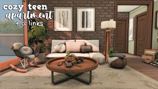 cozy teen apartment 🤎  the sims 4 apartment renovation   cc links [upl. by Norma]