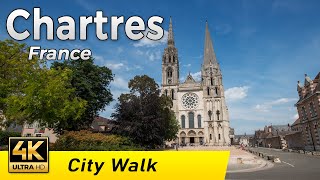 Chartres France  Beautiful town center and the choir wall  Walking Tour 4k  CentreVal de Loire [upl. by Mikiso29]