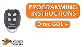 Programming my remote Ditec GOL 4 [upl. by Avuha]