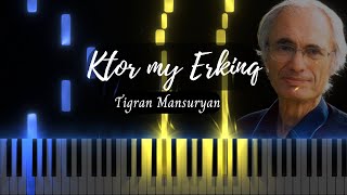 1 Ktory my Erkinq  Tigran Mansuryan  50 Notaneri Girq  Piano Tutorial [upl. by Ahsain]