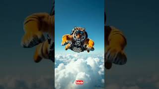 Sky zone tiger 🐅🐅 ai youtubeanimalsytshorts yt youtube viralshort sky motivation attitude [upl. by Parris]