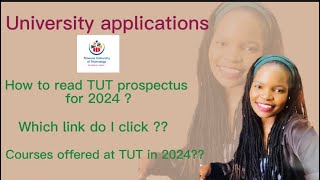 TUT prospectus  Courses offered at TUT in 2024  University applications [upl. by Aicram109]