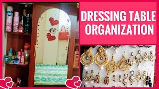 INDIAN SMALL DRESSING TABLE TOUR Dressing Table Organization DIY Dressing Table Organiser [upl. by Etnomal]