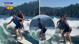 Kim Kardashian’s Thrilling Wakeboarding Adventure with a Celebrity Instructor kimkardashian [upl. by Eiraminot]