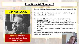 GCSE Sociology  Functionalism and the Family [upl. by Yate]