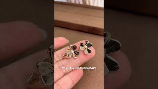 Custom Made Van Cleef Arpels Frivole Clover Earrings 18K Rose Gold With Diamonds For Women [upl. by Airdnahs]