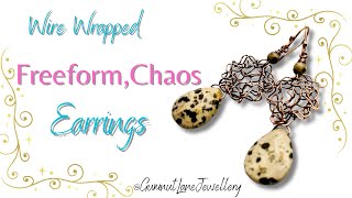 Wire Wrapped Freeform Chaos Earrings  beginner friendly [upl. by Ahsiatal460]