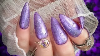 The Daily Nail Chrome Nails with Raindrops diynails dippowdernails chromenails [upl. by Ydoj]