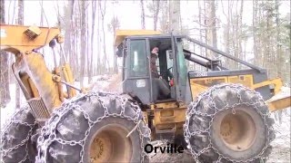 logging with grapple skidder feller buncher amp slasher [upl. by Cerracchio]