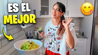 MI RECETA DE ESPAGUETIS AL PESTO 🤭 Sandra Cires Vlog [upl. by Ahtnama]