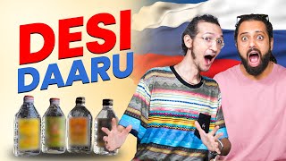 Russian Tries Indian Alcohol  Ok Tested [upl. by Llehcram]