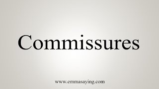 How To Say Commissures [upl. by Repard]