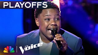 14YearOld Jaukeem Fortsons Powerful Performance of quotMan in the Mirrorquot  The Voice Playoffs [upl. by Nerissa]