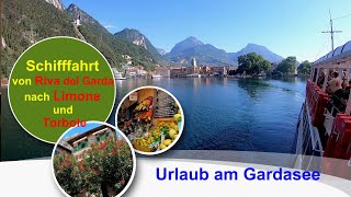 Italien Gardasee  Schifffahrt von Riva del Garda  Limone  Torbole [upl. by Gass]