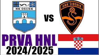 NK Osijek 13 HNK Sibenik Naglasci i Golovi  Prva HNL 202425 [upl. by Marozik]