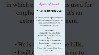 Hyperbole Figure of Speech 6  Meaning amp Examples of Hyperbole  Types of figure of speech shorts [upl. by Resarf]