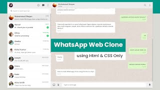 Whatsapp Chat Design in Html and CSS  How to Make ChatBox Like Whatsapp Web [upl. by Engracia758]