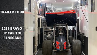 TOUR OUR 36 FOOT 2021 BRAVO SPRINT CAR TRAILER BY CAPITOL RENEGADE [upl. by Tyrrell]