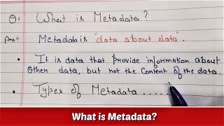 What is Metadata  Types of Metadata  Detailed Explained in Hindi [upl. by Aihsened505]