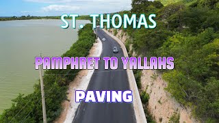 STTHOMAS JAMAICA PAMPHRET TO YALLAHS FINAL ASPHALT PAVING CHEC SampG amp BUILD RITE MOVING FORWARD [upl. by Fabian303]